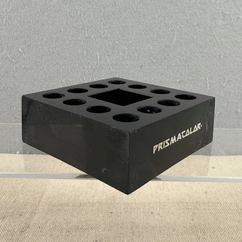 Vtg‎ Prismacolor Black Plastic Marker Pencil Holder Stand Desk Organizer 12 Slot